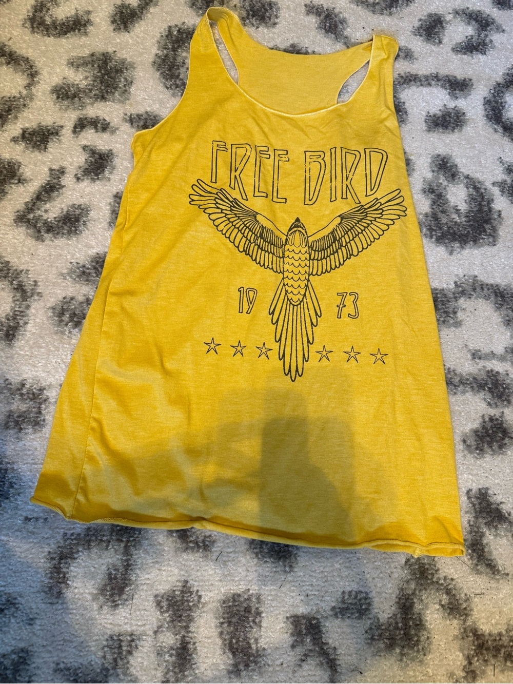 SHEIN Yellow Graphic Racerback Tank Top